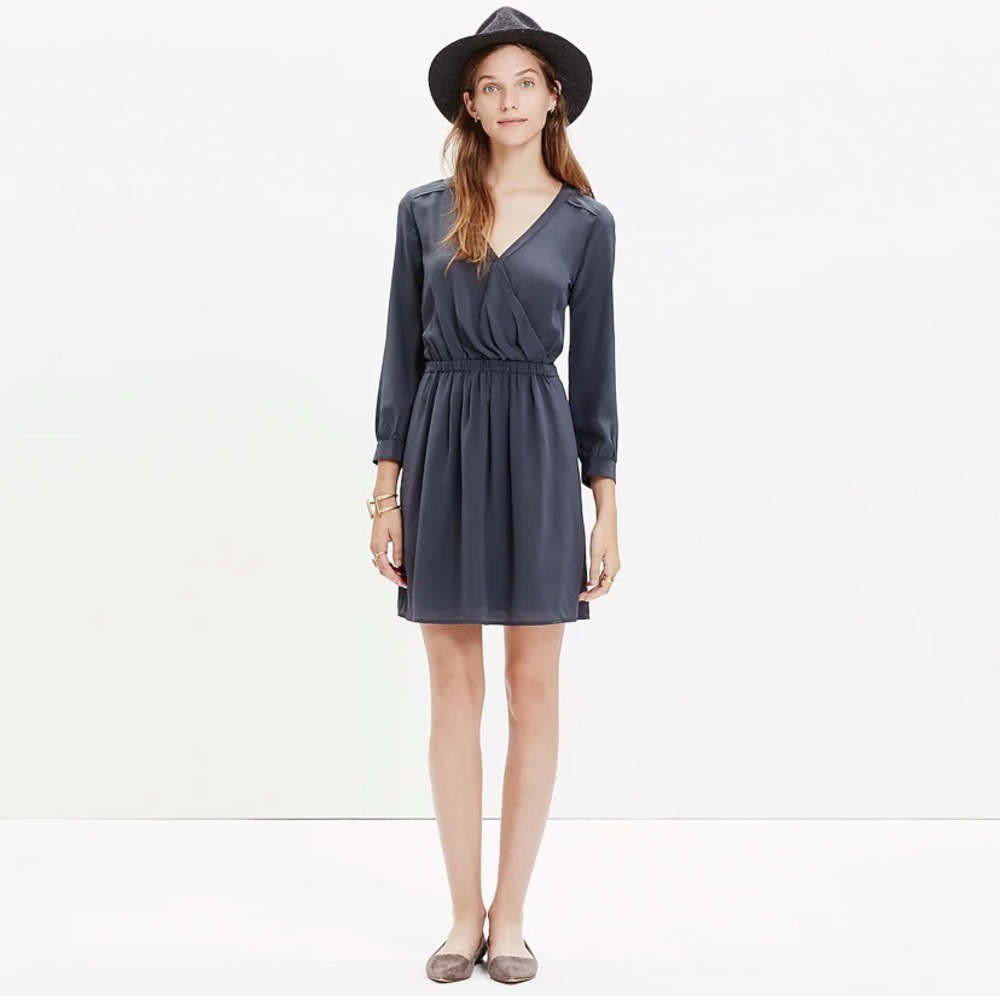 Madewell Silk Faux Wrap Dress